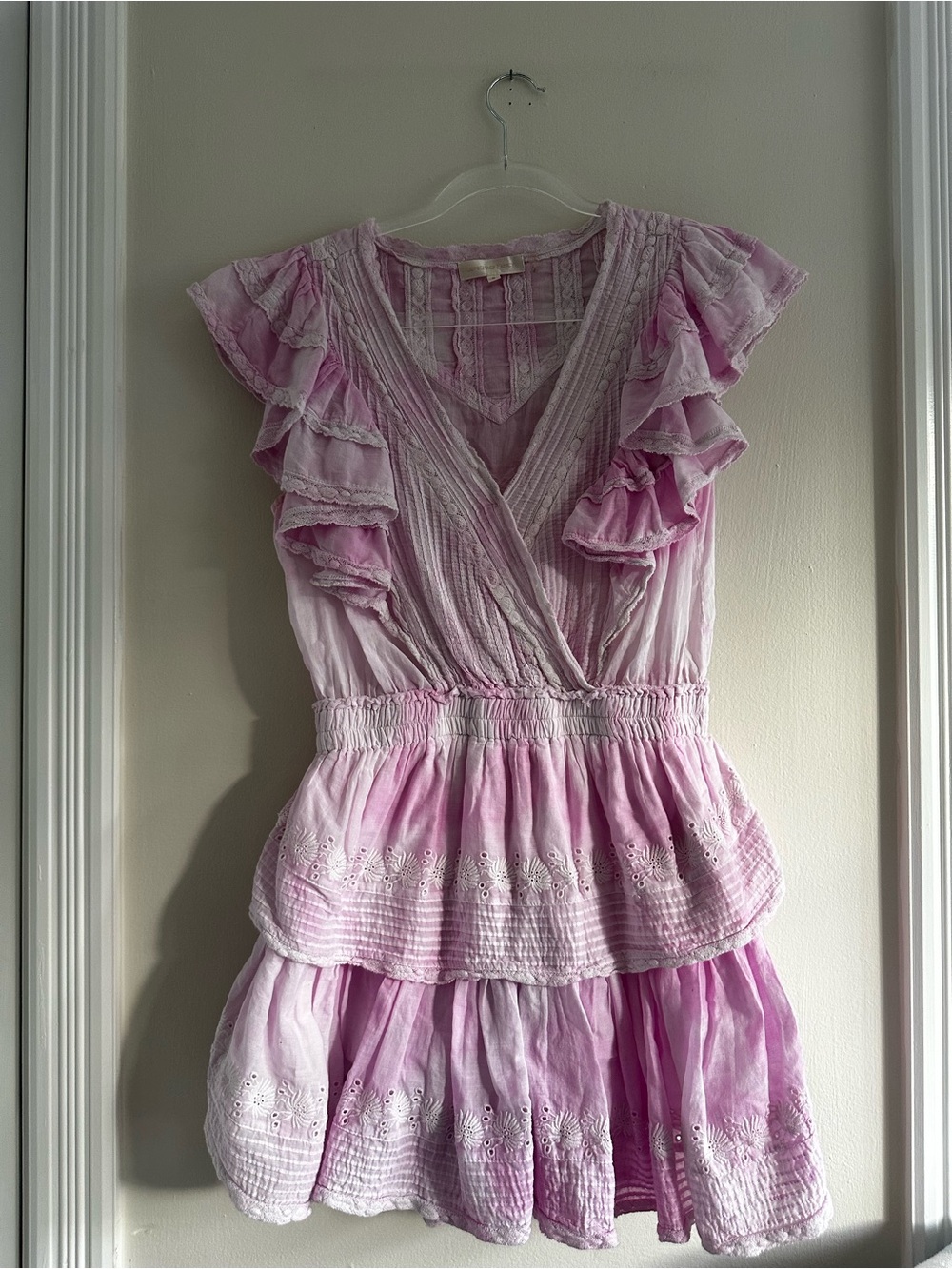 LoveShackFancy Lilac Ruffle Tiered Dress